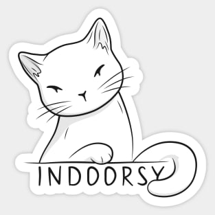 Indoorsy little white cat Sticker